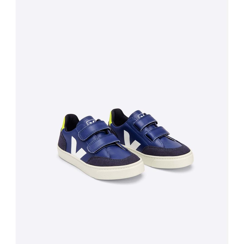 Veja V-12 CHROMEFREE Schoenen Kinderen Blauw | NL 746XYU